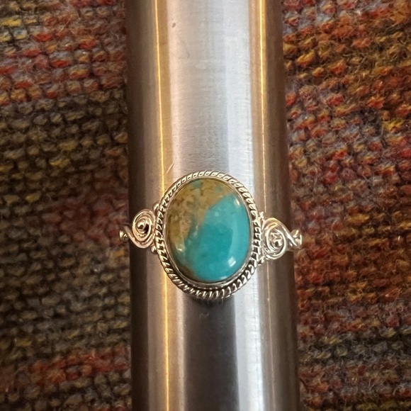 ❤️ Kingman Turquoise 925 Southwestern Size 9 Ring 2.4 Gm - Picture 10 of 12